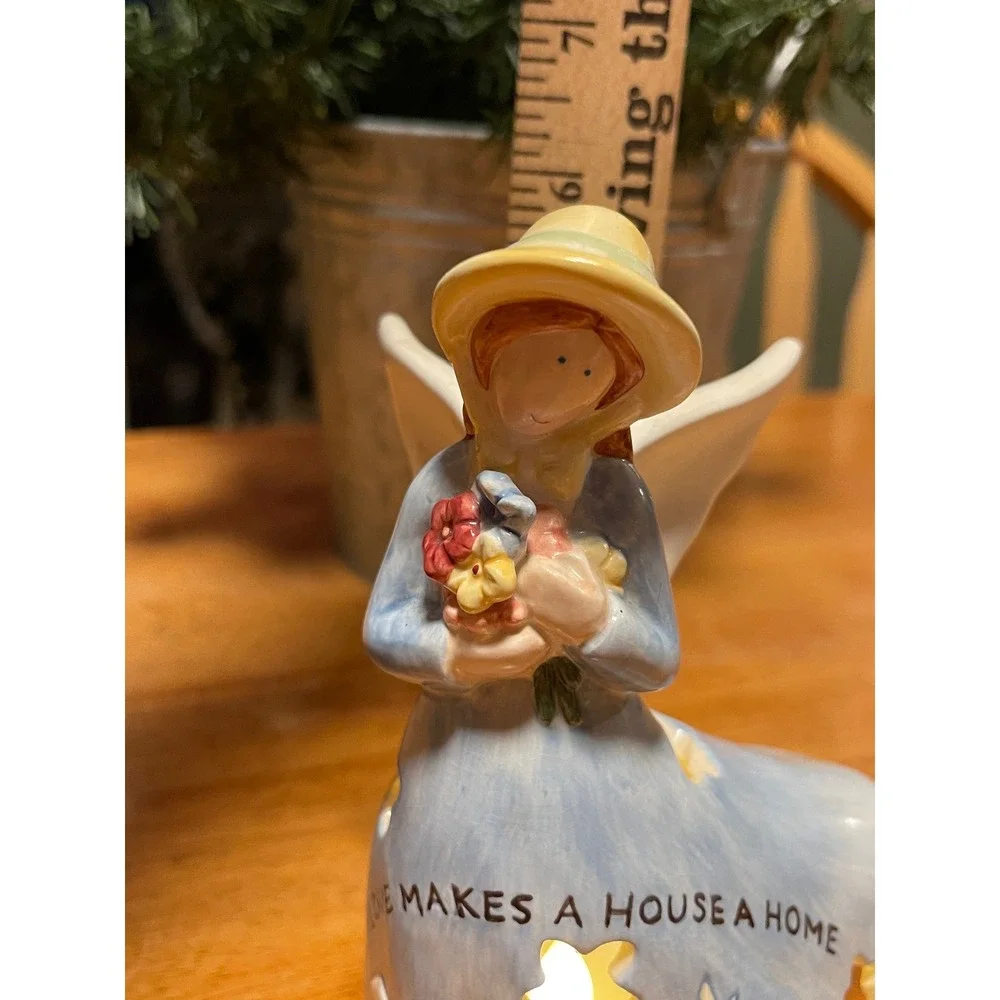 Russ‎ Berrie Country Gatherings Collection Hand Painted Ceramic Tealight  Holder